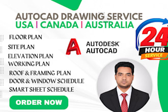 do professional autocad drafting for 2d floor plan and site plan