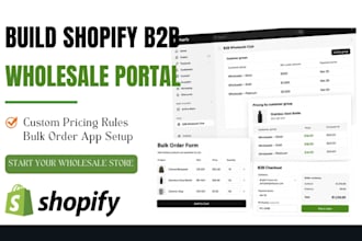 build a shopify b2b wholesale portal custom pricing rules bulk order app setup