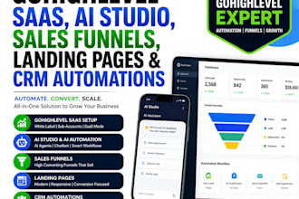 fix gohighlevel saas, ai studio, sales funnel and landing pages crm automations