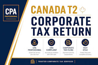 prepare and efile canada t2 corporate tax return as CPA