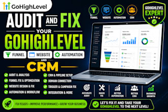 audit and fix your gohighlevel funnel website automation and CRM