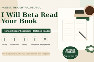 beta read your manuscript and provide honest reader feedback