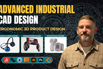 do industrial product design and advanced ergonomic system styling in 3d cad