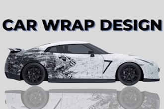 design professional custom car wrap, vehicle wrap, van wrap, truck wrap in 3d