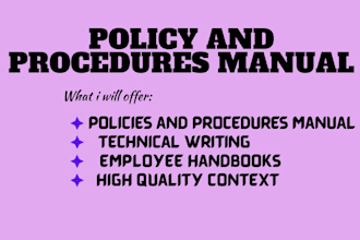 write policy and procedure manual for your business