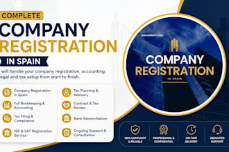 do full company registration in spain, handle accounting, legal and tax setup