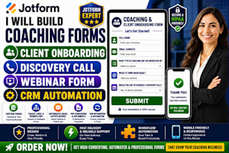 build coaching form client onboarding discovery call webinar form crm automation
