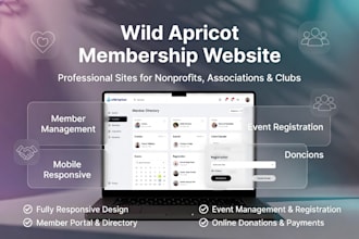 design wild apricot membership site for non profits, association and clubs