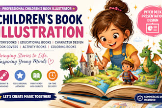 create professional children book illustrations educational storybooks pitch
