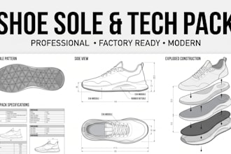 design shoe sole and tech pack