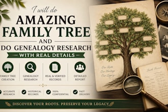 do amaizing family tree and do genealogy research with with real details
