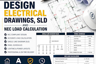 design electrical drawings, sld and nec load calculation