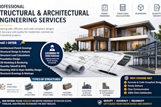 do wood, steel and concrete structural design, structural calculation