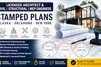 licensed architect civil and structural pe engineer mep stamp alaska oklahoma ny