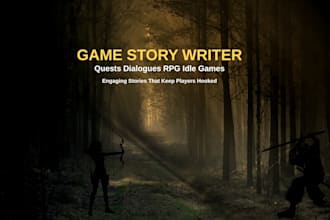 write game story quests and dialogues for rpg and idle games
