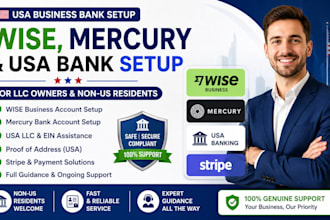 do USA bank creation wise mercury bank setup, USA proof of address