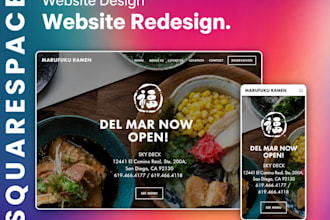 design squarespace website, business website and responsive website
