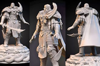 sculpt custom 3d fantasy dnd miniature, 3d tabletop rpg character for printing