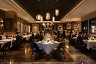 design restaurant, bar, pub, lounge bar interior design, cafe interior render