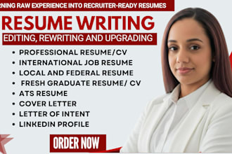 write edit, upgrade professional resume CV writing for phd MBA or fresh graduate