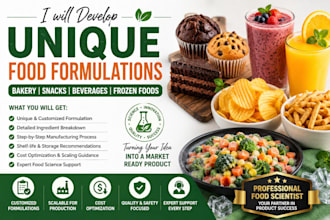 develop unique food formulations for bakery, snacks, beverages, and frozen foods