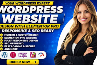 design modern wordpress website with elementor pro, responsive and seo ready