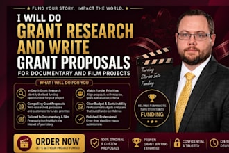do grant research and write grant proposals for documentary and film projects