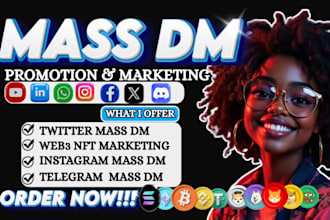 send telegram mass dm, twitter mass dm, discord mass dm crypto nft promotion