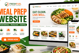 design meal prep website food delivery restaurant website  food catering website