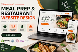 design meal prep website food delivery restaurant website  food catering website