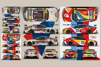 design car wrap, van wrap, vehicle wrap and racing livery with source files