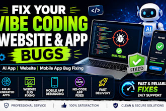 fix vibe coding website, ai app, mobile app bugs professionally