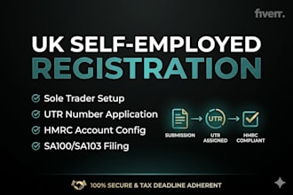 do UK self assessment registration, sole trader setup, and get utr number