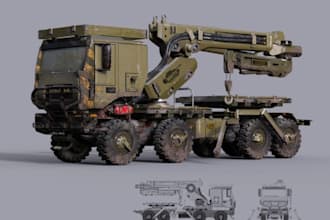 create 3d car modeling truck boat spaceship and warship vehicle models