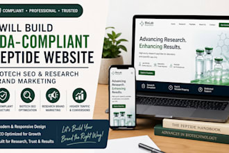 build fda compliant peptide website, biotech SEO and research band market