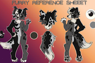 draw furry reference sheet furry nsfw art character sheet fursona design fursuit