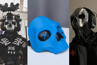 sculpt 3d print and paint 3d mask helmet cosplay mask armor mask stl 3d print