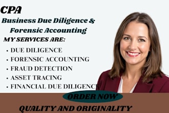perform business due diligence and forensic accounting review