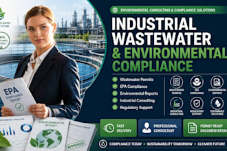 provide industrial wastewater permit and environmental compliance support