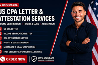 write and sign US CPA letter income verification attestation letter profit loss