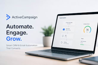 set up activecampaign email automation, CRM, and sales workflows