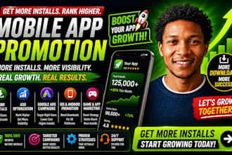 run unlimited mobile app promotion, app install, ios review, with game promotion