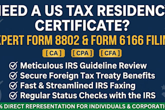 file form 8802 for US tax residency certificate form 6166tax