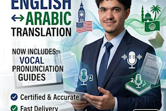 translate arabic to english and english to arabic with pronunciation audio
