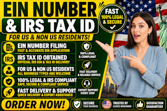 get ein number and irs tax id for US and non US within 72 hours