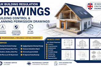 do UK building regulation drawings, building control planning permission drawing