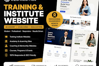 design squarespace training institute website academy website coaching website