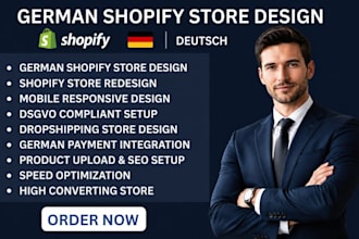 design redesign german shopify store deutsch shopify website dropshipping store
