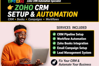 setup zoho crm, zoho one, books, people, creator, mail, forms, campaigns and flo