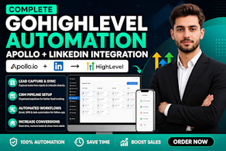build ghl, apollo, linkedin cold outreach automation CRM system